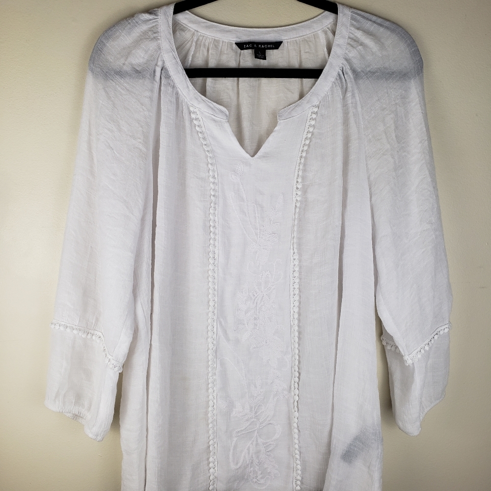 White Sheer Peasant Tunic